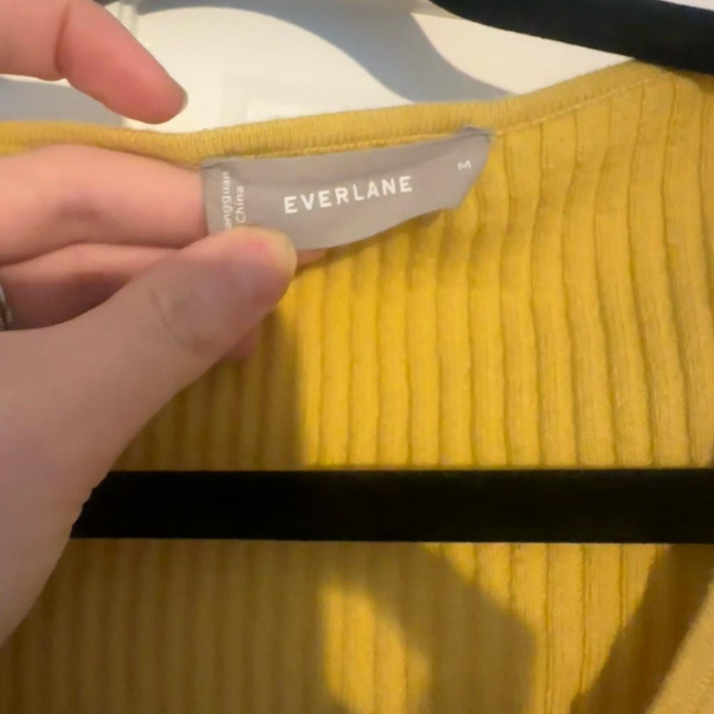Everlane Yellow Ribbed Crop Top - Picture 10 of 10
